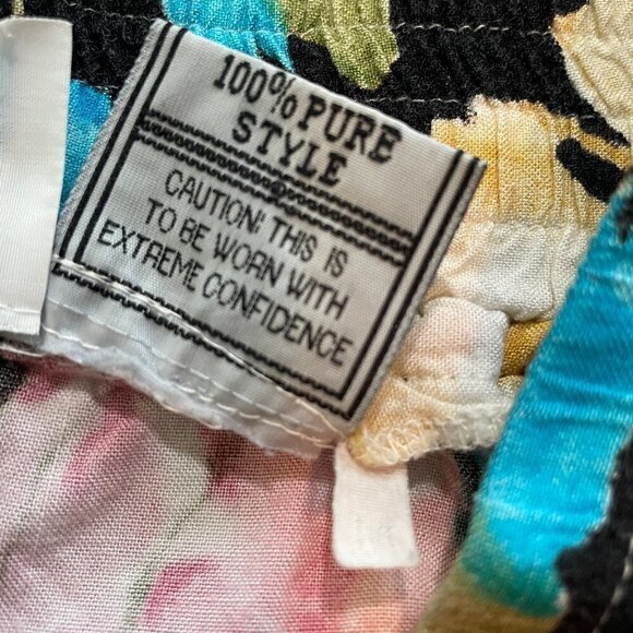 Vintage 80s Bugle Boy Anchor Blue Floral High Waisted Mom Shorts Womens Medium - Picture 8 of 12